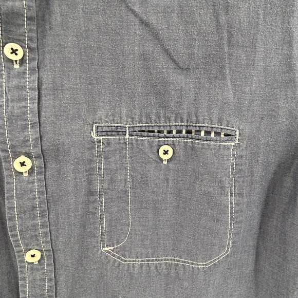 Tommy Bahama Jeans Island Crafted Cotton Tencel Blue Long Sleeve Shirt XL - Picture 4 of 13